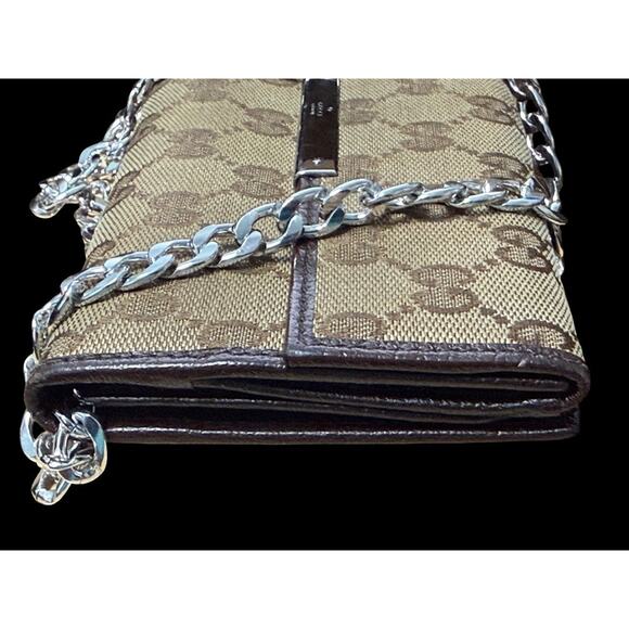 GUCCI GG Supreme Wallet on Chain Beige Canvas Shoulder Bag – Excellent | COA - Picture 5 of 15